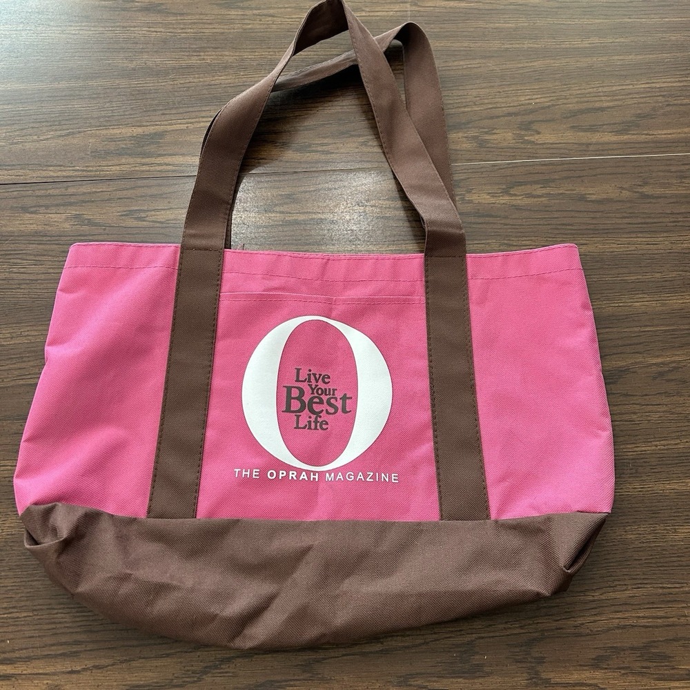 Oprah‎ Magazine Live Your Best Life Pink Brown Tote Y2K Collectible